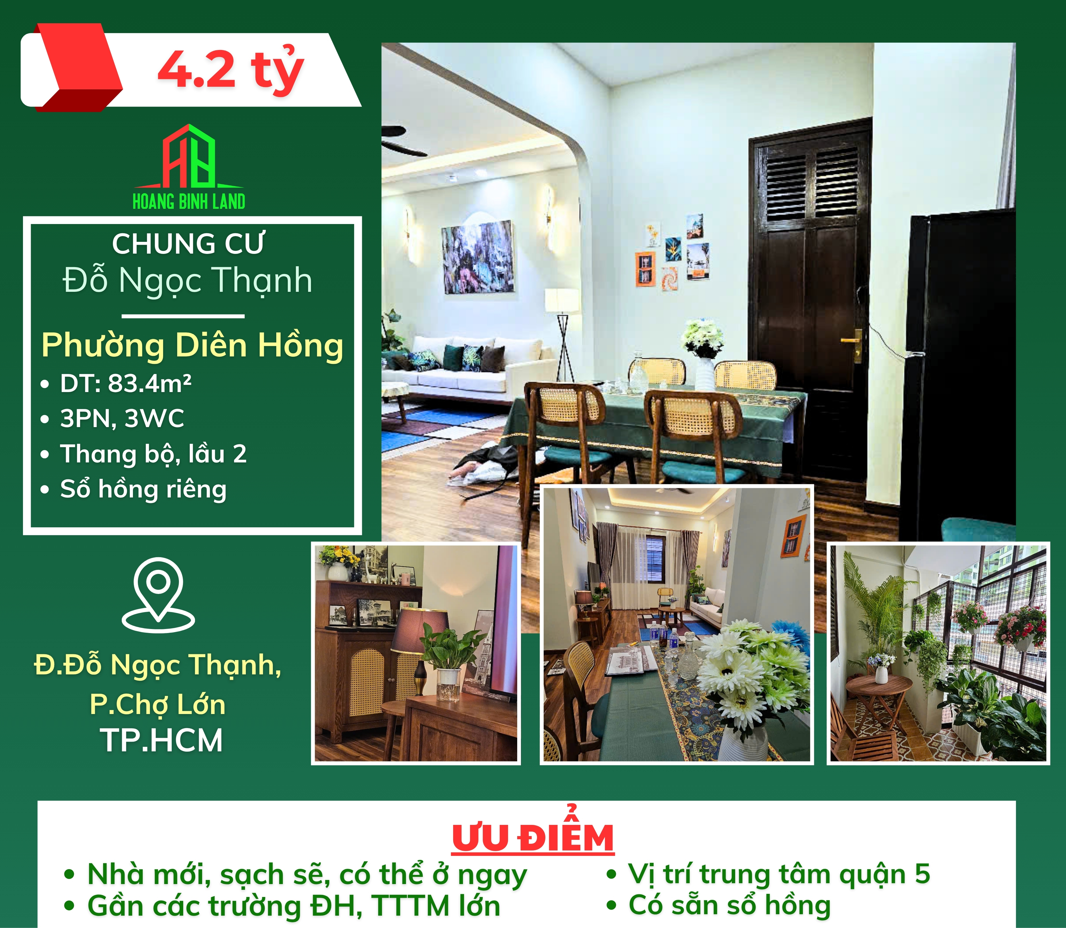 CHUNG CƯ ĐỖ NGỌC THẠNH - GIÁ CHỈ 4,2 TỶ